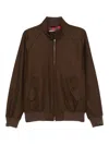 Baracuta Melton Bomber Jacket Collar Button In Animal Print