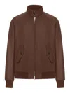 Baracuta G9 Melton Zip-front Jacket In Brown