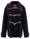 Baracuta Double Wool Short Duffle Navy Blue Montgomery Jacket In Blue
