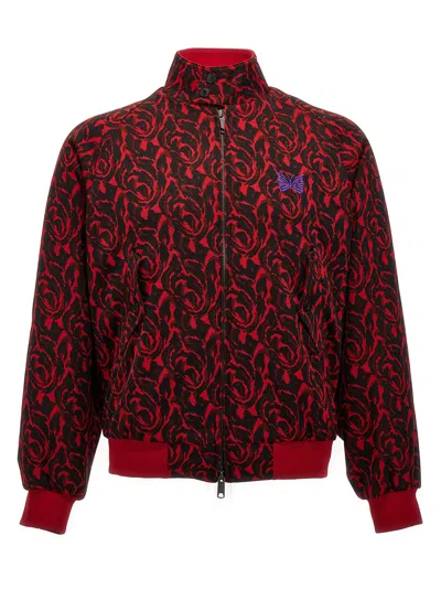 Baracuta Men's Jacquard Needles Bomber Jacket In Red