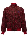 Baracuta Pattern High-necked Casual Jacket In Red