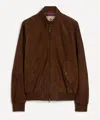 Baracuta Mens G9 Suede Harrington Jacket In Brown