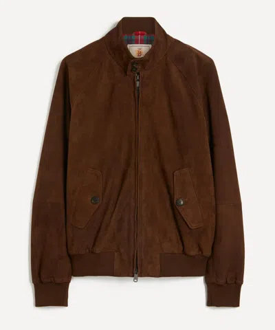 Baracuta Mens G9 Suede Harrington Jacket In Brown