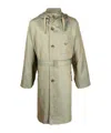 Baracuta Waist Belt Hooded Parka With Side Pockets In Green