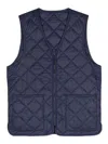Baracuta Sleeveless Quilted Vest V-neck In Azul