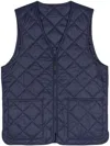 Baracuta Sleeveless Quilted Vest V-neck In Blue