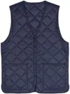 Baracuta Sleeveless Quilted Vest V-neck In Blue