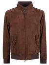 Baracuta G9 Suède Dark Olive Bomber Jacket In Gray