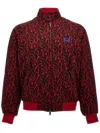 Baracuta Needle Jacquard Bomber Jacket In Red