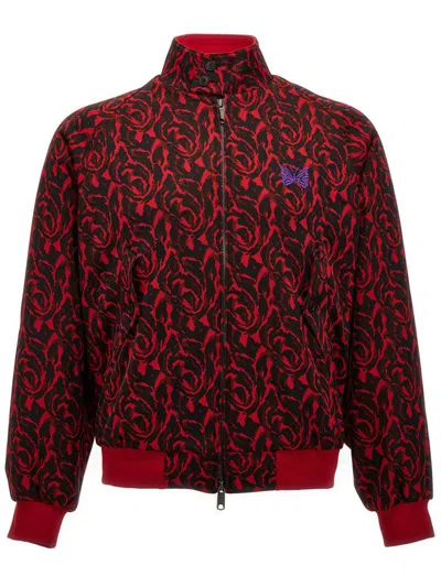 Baracuta Pattern High-necked Casual Jacket In Red