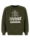 Baracuta Oversize Cotton Blend Crew-neck Sweatshirt With Graphic Print In Green