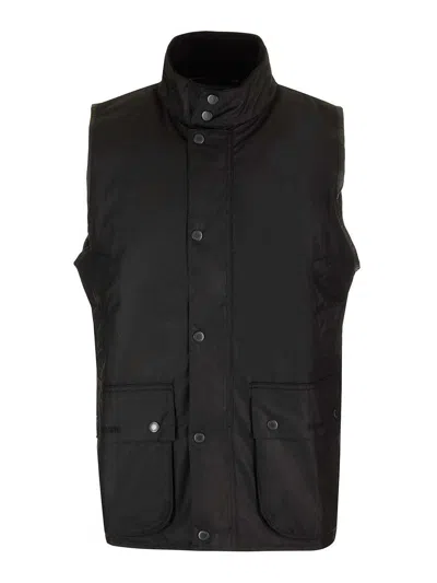Baracuta Oversized Waxed Vest In Black