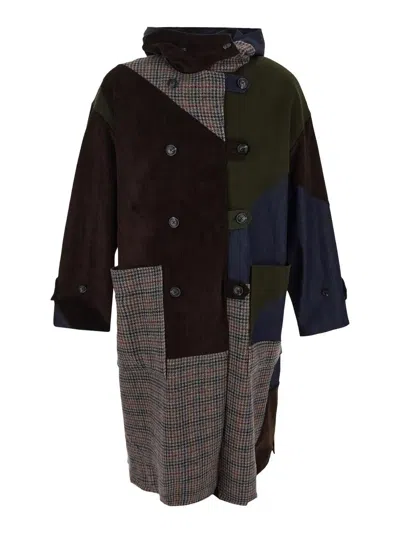 Baracuta Patchwork Duffle Coat In Multicolour