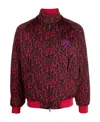 Baracuta Pattern High-necked Casual Jacket In Red