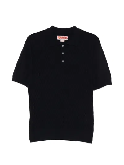 Baracuta Patterned Polo Shirt In Black