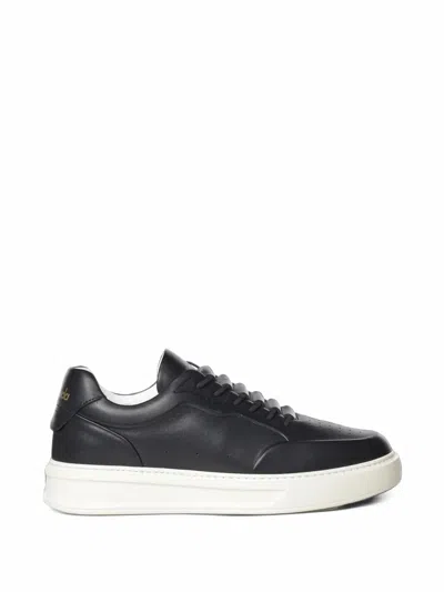 Baracuta Perforated Panelled Sneakers In Black