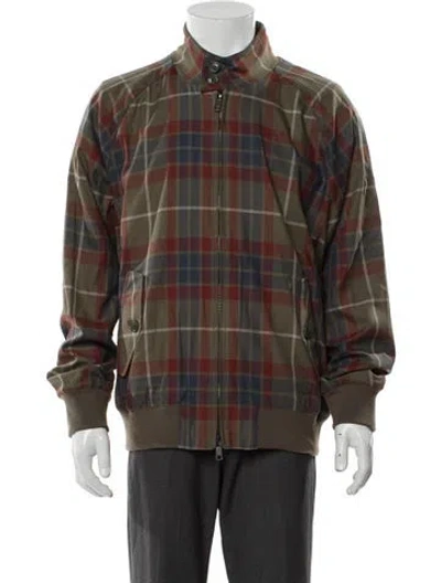 Pre-owned Baracuta Plaid Print Jacket In Green