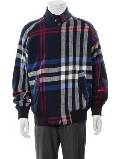 Pre-owned Baracuta Plaid Print Jacket W/ Tags In Blue