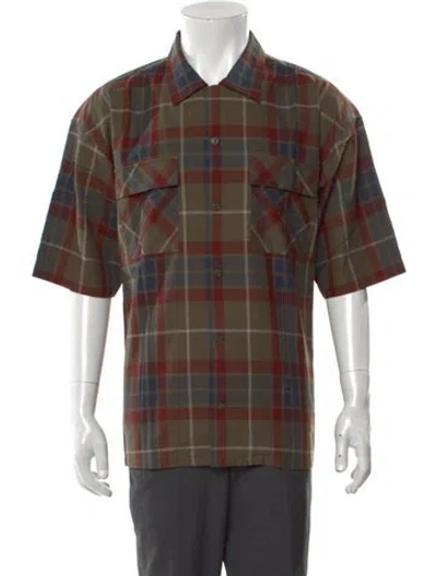 Pre-owned Baracuta Plaid Print Three-quarter Sleeve Shirt In Green