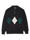 Baracuta Polo Neck Argyle Clothing In Black