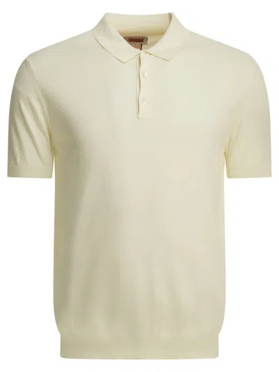 Baracuta Short Sleeve Polo Shirt Ribbed Cuffs In Gray