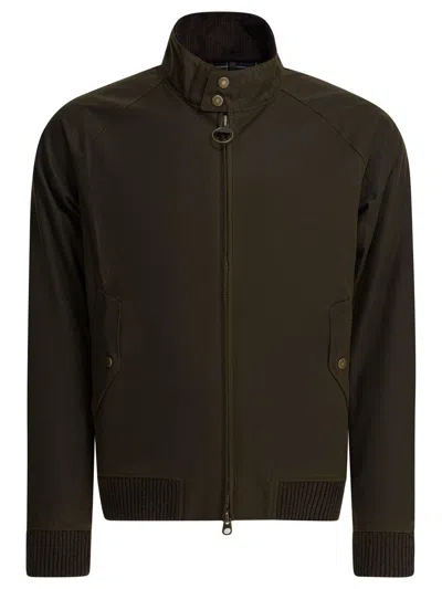 Baracuta "porton Wax" Barbour X  Bomber In Green
