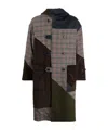 Baracuta Patchwork Wool Duffle Coat In Black
