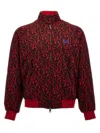 Baracuta Needle Jacquard Bomber Jacket In Red