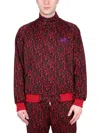 Baracuta Pattern High-necked Casual Jacket In Red
