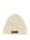 Baracuta Beanie Hat With Logo Patch In White