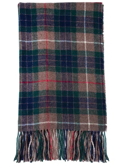 Baracuta Sciarpa In Misto Lana Motivo Tartan In Marrone