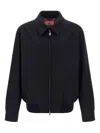 Baracuta Melton G18 Sweater Jacket With Buttoned Cuffs In Blue