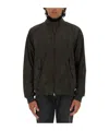 Baracuta G9 Harrington Panelled Suede Jacket In Black