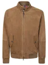 Baracuta Suede G9 Jacket With Iconic Tartan Lining In Brown