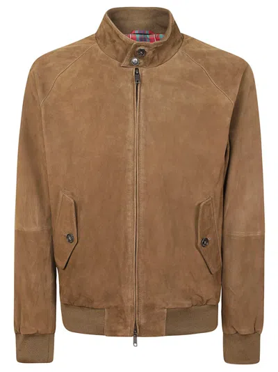 Baracuta Suede G9 Jacket With Iconic Tartan Lining In Brown