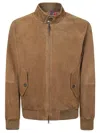 Baracuta Suede G9 Jacket With Iconic Tartan Lining In Brown