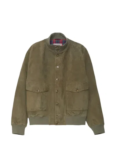 Baracuta Suede Jacket In Green