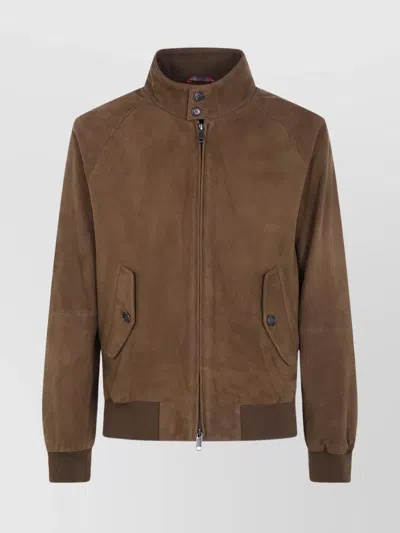 Baracuta Suede Jacket High Collar In Multi