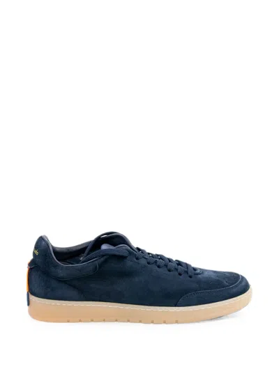 Baracuta Suede Perforated Sneakers In Blue