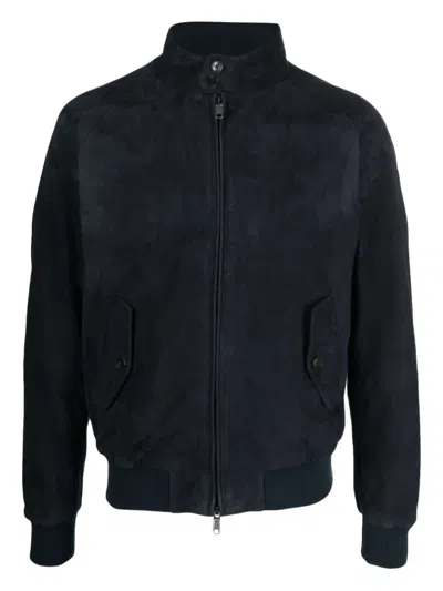 BARACUTA SUEDE ZIP-FRONT JACKET