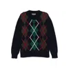 Baracuta Crewneck Argyle Lambswool Blend Clothing In Black
