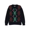 Baracuta Crewneck Argyle Lambswool Blend Clothing In Black