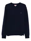 Baracuta Embroidered Crew-neck Sweater In Blue
