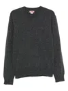 Baracuta Embroidered Crew-neck Sweater In Gray