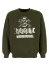 Baracuta Oversize Cotton Blend Crew-neck Sweatshirt With Graphic Print In Green