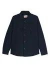 Baracuta Textured Cotton Shirt Jacket In Blue