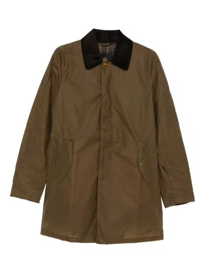 Baracuta The Original Barbour Tartan Corduroy Collar Coat In Brown