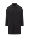 Baracuta Trench Coat Black  In Blue