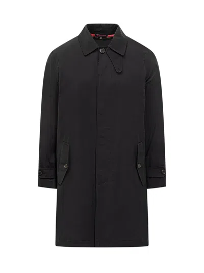 Baracuta Trench Coat Black  In Blue