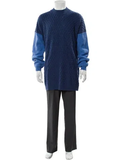 Pre-owned Baracuta Turtleneck Long Sleeve Polo Sweater In Blue